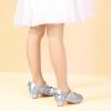 imagePANDANINJIA Girls ToddlerLittle Kid Jada Dress Mary Jane Pumps Bow Low Heels Party Wedding Princess ShoesSilver Sequin