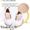 imagePANDANINJIA Girls ToddlerLittle Kid Jada Dress Mary Jane Pumps Bow Low Heels Party Wedding Princess ShoesWhite Pu