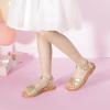 imagePANDANINJIA Mona Girls Sandals ToddlerLittle Kid Cute Open Toe Flats Dress Sandals Summer ShoesGold Pu