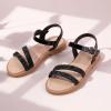 imagePANDANINJIA Mona Girls Sandals ToddlerLittle Kid Cute Open Toe Flats Dress Sandals Summer ShoesMona Black Sequin