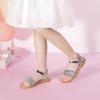 imagePANDANINJIA Mona Girls Sandals ToddlerLittle Kid Cute Open Toe Flats Dress Sandals Summer ShoesSilver Glitter