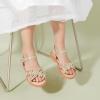 imagePANDANINJIA Mona Girls Sandals ToddlerLittle Kid Cute Open Toe Flats Dress Sandals Summer ShoesYd Gold Glitter