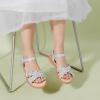 imagePANDANINJIA Mona Girls Sandals ToddlerLittle Kid Cute Open Toe Flats Dress Sandals Summer ShoesYd Silver Glitter
