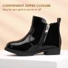imagePANDANINJIA ToddlerLittle Kid Girls Clara Fashion Short Ankle Boots Pearls Bow Dress Booties with ZipperBlack Patent