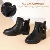 imagePANDANINJIA ToddlerLittle Kid Girls Clara Fashion Short Ankle Boots Pearls Bow Dress Booties with ZipperBlack Pu