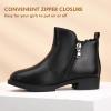 imagePANDANINJIA ToddlerLittle Kid Girls Clara Fashion Short Ankle Boots Pearls Bow Dress Booties with ZipperBlack Pu