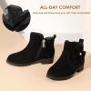 imagePANDANINJIA ToddlerLittle Kid Girls Clara Fashion Short Ankle Boots Pearls Bow Dress Booties with ZipperBlack Suede