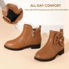 imagePANDANINJIA ToddlerLittle Kid Girls Clara Fashion Short Ankle Boots Pearls Bow Dress Booties with ZipperBrown Pu