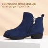 imagePANDANINJIA ToddlerLittle Kid Girls Clara Fashion Short Ankle Boots Pearls Bow Dress Booties with ZipperNavy Suede
