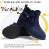 imagePANDANINJIA ToddlerLittle Kid Girls Clara Fashion Short Ankle Boots Pearls Bow Dress Booties with ZipperNavy Suede