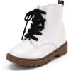 imagePANDANINJIA Christina Boys Girls Short Ankle Boots Fashion Dress Booties Waterproof Combat Shoes with Zipper for Toddler Little KidWhite Glitter