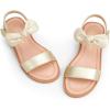 imagePANDANINJIA Gina Girls Sandals Open Toe Summer Flats Dress Sandals Shoes ToddlerLittle KidBig KidElla Gold Pu