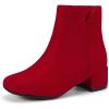 imagePANDANINJIA Girls Ankle Boots Side Zipper Toddler Little Big Kid Girls Dress BootsRedsuede