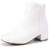 imagePANDANINJIA Girls Ankle Boots Side Zipper Toddler Little Big Kid Girls Dress BootsWhitepu