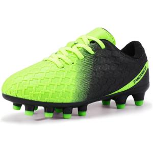 imagePANDANINJIA Girls Soccer Cleats Athletic Outdoor Boys Kids Football Cleats Little Big Kid Soccer ShoesGreenblack