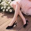 imagePANDANINJIA Girls Dress Shoes Kitten Heels Sandals Closed Pointed Toe Slingback Flower Girl Little Big Kid Wedding Party School Pumps ShoesBlacknubuck