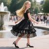 imagePANDANINJIA Girls Dress Shoes Kitten Heels Sandals Closed Pointed Toe Slingback Flower Girl Little Big Kid Wedding Party School Pumps ShoesBlacknubuck
