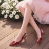 imagePANDANINJIA Girls Dress Shoes Kitten Heels Sandals Closed Pointed Toe Slingback Flower Girl Little Big Kid Wedding Party School Pumps ShoesWineredpatent