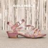 imagePANDANINJIA Girls Heels Dress Shoes Open Toe Low Heel Sandals Flower Girl Toddler Little Big Kids Wedding Party ShoesPink