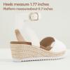 imagePANDANINJIA Girls Wedge Sandals Espadrilles Platform Heels for Girls Dress Shoes Ankle Strap Little Big Kids Sandals Summer ShoesWhitepu