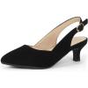imagePANDANINJIA Girls Dress Shoes Kitten Heels Sandals Closed Pointed Toe Slingback Flower Girl Little Big Kid Wedding Party School Pumps ShoesBlacknubuck