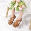 imagePANDANINJIA Toddler Girls Sandals Closed Toe TStrap Kids Dress Summer Flats Sandals Cute Bow Flower Girl ShoesBrownpu