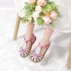 imagePANDANINJIA Toddler Girls Sandals Closed Toe TStrap Kids Dress Summer Flats Sandals Cute Bow Flower Girl ShoesRainbowglitter