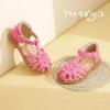 imagePANDANINJIA Toddler Girls Sandals ClosedToe TStrap Kids Flower Summer Flats Dress Sandals ShoesFuchsia