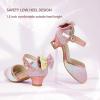 imagePANDANINJIA Wendy Girls Heels Dress Shoes Flower Girl Mary Jane Sandals Wedding Party Princess Shoes for Toddler Little Kid Big KidRainbow Sequin