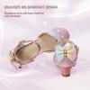 imagePANDANINJIA Wendy Girls Heels Dress Shoes Flower Girl Mary Jane Sandals Wedding Party Princess Shoes for Toddler Little Kid Big KidRainbow Sequin