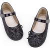 imagePANDANINJIA Toddler Dress Shoes Bowknot Mary Jane Shoes Girls Ballet Flats for Kids Wedding Party Uniform Church ShoesL Black Sequin