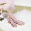 imagePANDANINJIA Gina Girls Sandals Open Toe Summer Flats Dress Sandals Shoes ToddlerLittle KidBig KidPurplepu
