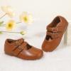 imagePANDANINJIA Toddler Girl Dress Shoes Mary Jane Flats Little Kid Flower Girl School Church ShoesBrownpu