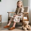 imagePANDANINJIA Toddler Girl Dress Shoes Mary Jane Flats Little Kid Flower Girl School Church ShoesBrownpu