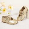 imagePANDANINJIA Toddler Girl Dress Shoes Mary Jane Flats Little Kid Flower Girl School Church ShoesGoldpu