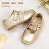 imagePANDANINJIA Toddler Girl Dress Shoes Mary Jane Flats Little Kid Flower Girl School Church ShoesGoldpu