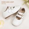 imagePANDANINJIA Toddler Girl Dress Shoes Mary Jane Flats Little Kid Flower Girl School Church ShoesWhitepu
