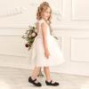 imagePANDANINJIA ToddlerLittle Kid Girls Angela Dress Mary Jane Ballet Flats Bow Flower Girl Wedding Party Ballerina Flat ShoesBlacksuede
