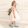 imagePANDANINJIA ToddlerLittle Kid Girls Angela Dress Mary Jane Ballet Flats Bow Flower Girl Wedding Party Ballerina Flat ShoesBluesequin