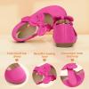 imagePANDANINJIA ToddlerLittle Kid Girls Angela Dress Mary Jane Ballet Flats Bow Flower Girl Wedding Party Ballerina Flat ShoesHotpinkesuede