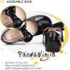 imagePANDANINJIA ToddlerLittle Kid Girls Angela Dress Mary Jane Ballet Flats Bow Flower Girl Wedding Party Ballerina Flat ShoesM Black Patent