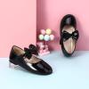 imagePANDANINJIA ToddlerLittle Kid Girls Angela Dress Mary Jane Ballet Flats Bow Flower Girl Wedding Party Ballerina Flat ShoesM Black Patent