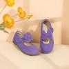 imagePANDANINJIA ToddlerLittle Kid Girls Angela Dress Mary Jane Ballet Flats Bow Flower Girl Wedding Party Ballerina Flat ShoesPurplesuede