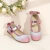 imagePANDANINJIA ToddlerLittle Kid Girls Angela Dress Mary Jane Ballet Flats Bow Flower Girl Wedding Party Ballerina Flat ShoesRainbowglitter
