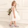 imagePANDANINJIA ToddlerLittle Kid Girls Angela Dress Mary Jane Ballet Flats Bow Flower Girl Wedding Party Ballerina Flat ShoesRainbowglitter