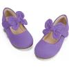 imagePANDANINJIA ToddlerLittle Kid Girls Angela Dress Mary Jane Ballet Flats Bow Flower Girl Wedding Party Ballerina Flat ShoesPurplesuede