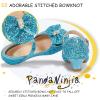 imagePANDANINJIA Girls ToddlerLittle Kid Jada Dress Mary Jane Pumps Bow Low Heels Party Wedding Princess ShoesBluesequin