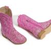 imagePANDANINJIA Girls Cowgirl Boots Mid Calf Sequin Cowboy Boots Toddler Little Big Kids Round Toe Western Riding Horse Shoes BootiesPinksequin