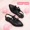 imagePANDANINJIA Girls Dress Shoes Sandals Pointed Toe Dress SandalsBlack