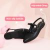 imagePANDANINJIA Girls Dress Shoes Sandals Pointed Toe Dress SandalsBlack